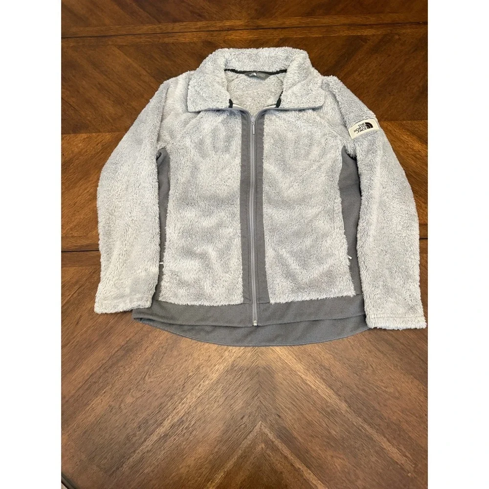 The North Face Womens Osito Hybrid Full Zip Fleece Jacket Gray Large L/G - Picture 2 of 6